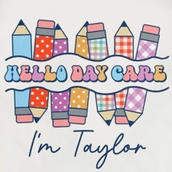 Hello Daycare Shirt, Back To School Tees With Kids Name, Custom Name Shirt - Picture 2 of 4
